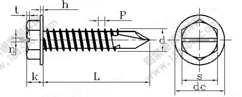 DIN 7504L-1995 開槽六角帶介鉆尾自攻釘執行標準