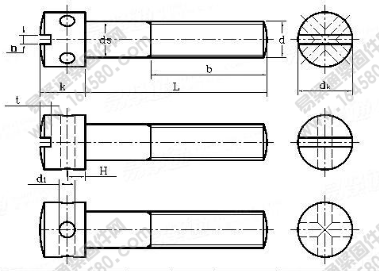 DIN 404-1986 開槽帶孔球面圓柱頭螺釘