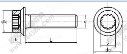 DIN 34822-2005 帶法蘭的12孔座凸頭螺釘