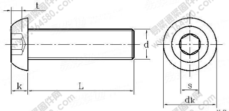 GB /T 70.2-2008 內(nèi)六角平圓頭螺釘