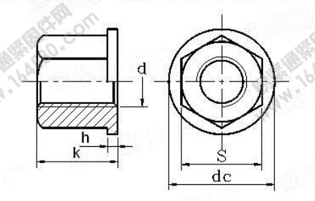 GB/T 2148-1991 帶肩六角螺母
