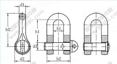 DIN 82101-1987 優質非合金鋼D形直卸扣