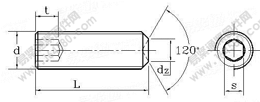 GB /T 80-2007 內六角凹端緊定螺釘